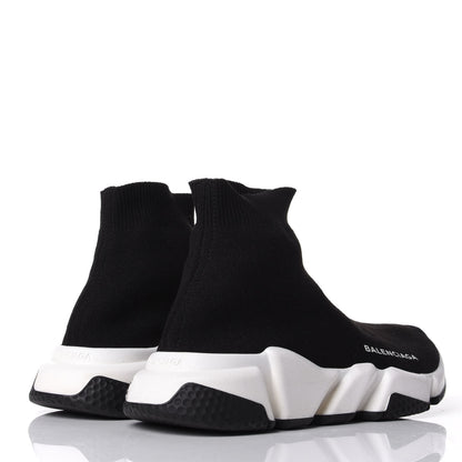 Balenciaga Neoprene Knit Womens Speed Sneakers 36 Black White 4 of 9