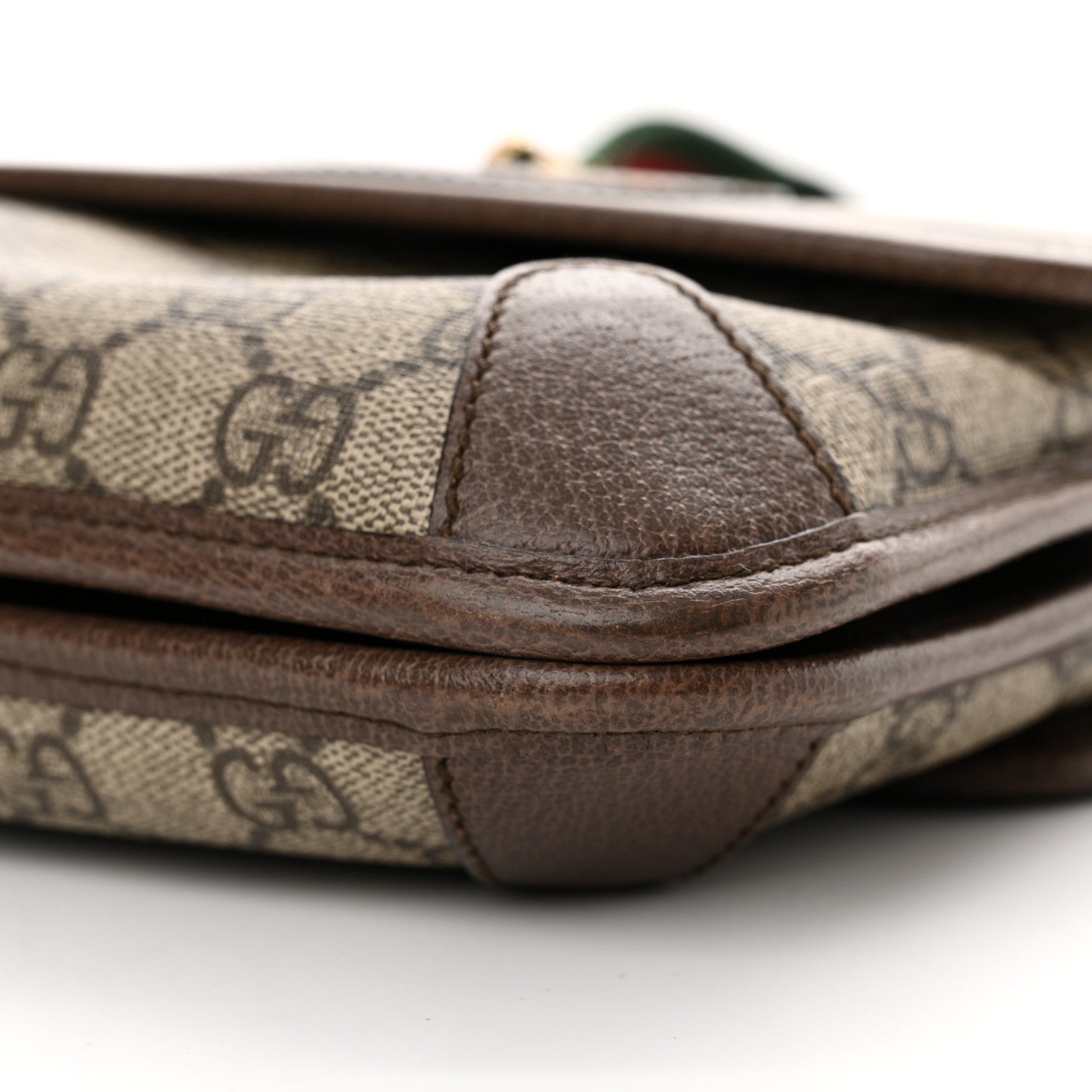 Gucci GG Supreme Monogram Web Small Neo Vintage Double Flap Messenger Bag Beige New Acero 10 of 12