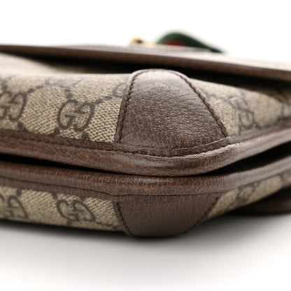 Gucci GG Supreme Monogram Web Small Neo Vintage Double Flap Messenger Bag Beige New Acero 10 of 12