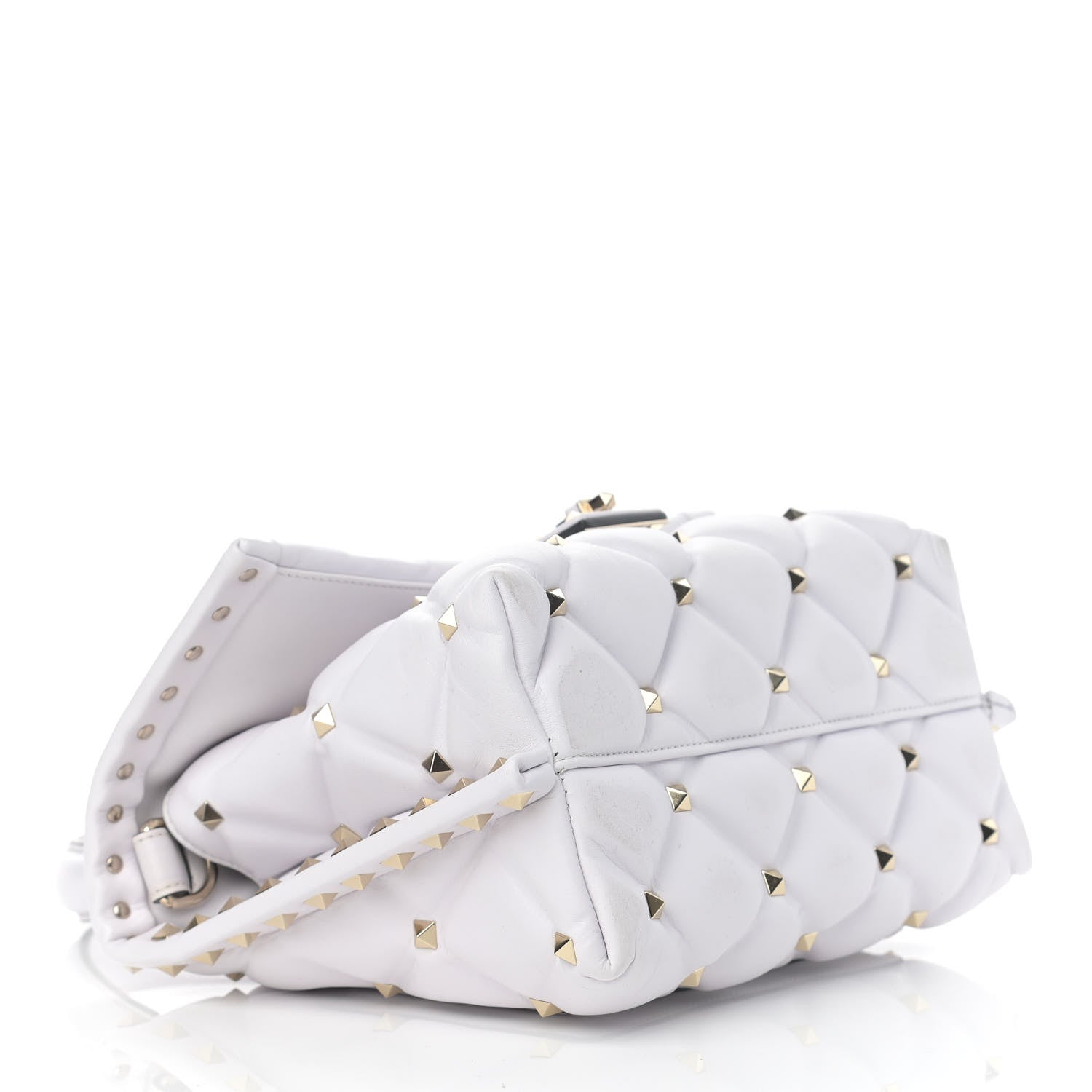 Valentino Garavani Lambskin VLTN Print Candystud Top Handle Bag Optic White Black 4 of 14