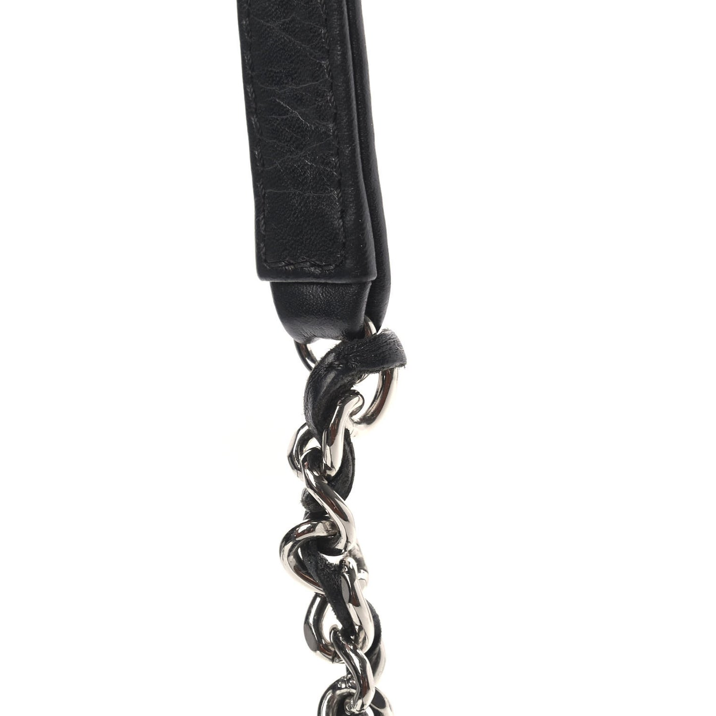 Aged Calfskin Quilted Crossbody Bag Black