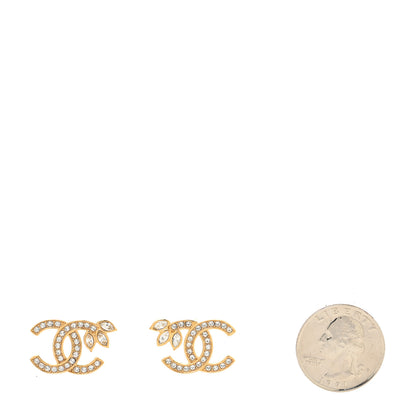 Chanel Crystal Wheat CC Earrings Gold 2 of 4