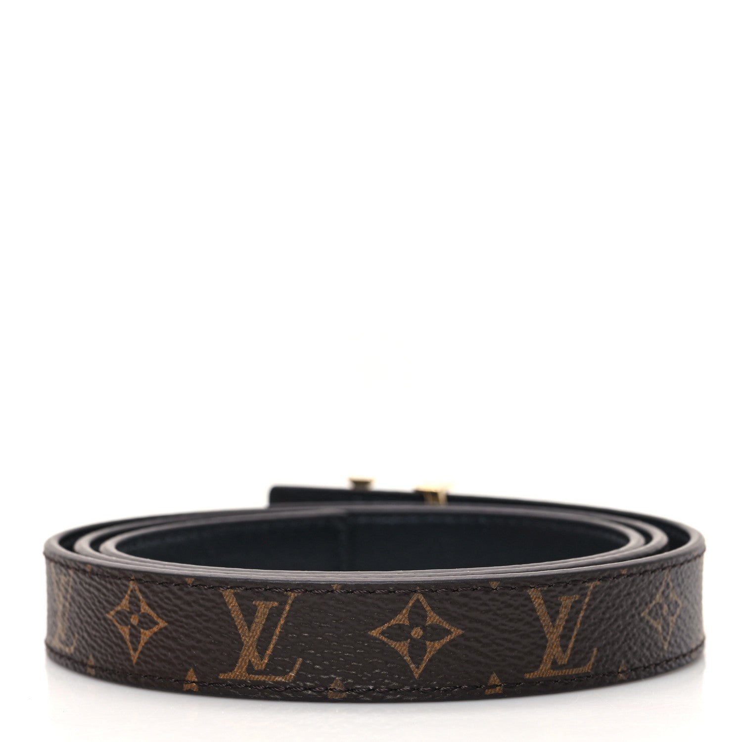 Louis Vuitton Calfskin Monogram 20mm LV Iconic Reversible Belt Black 85 34 Black 2 of 5