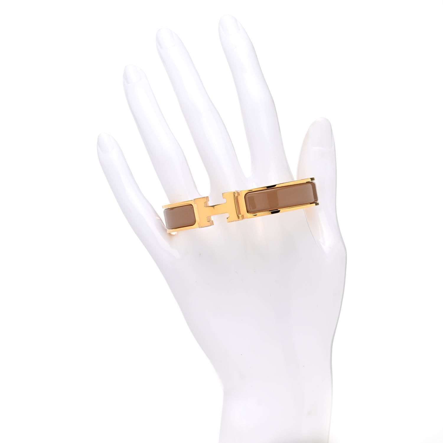 Hermes Enamel Narrow Clic Clac H Bracelet GM Marron Glace 2 of 6