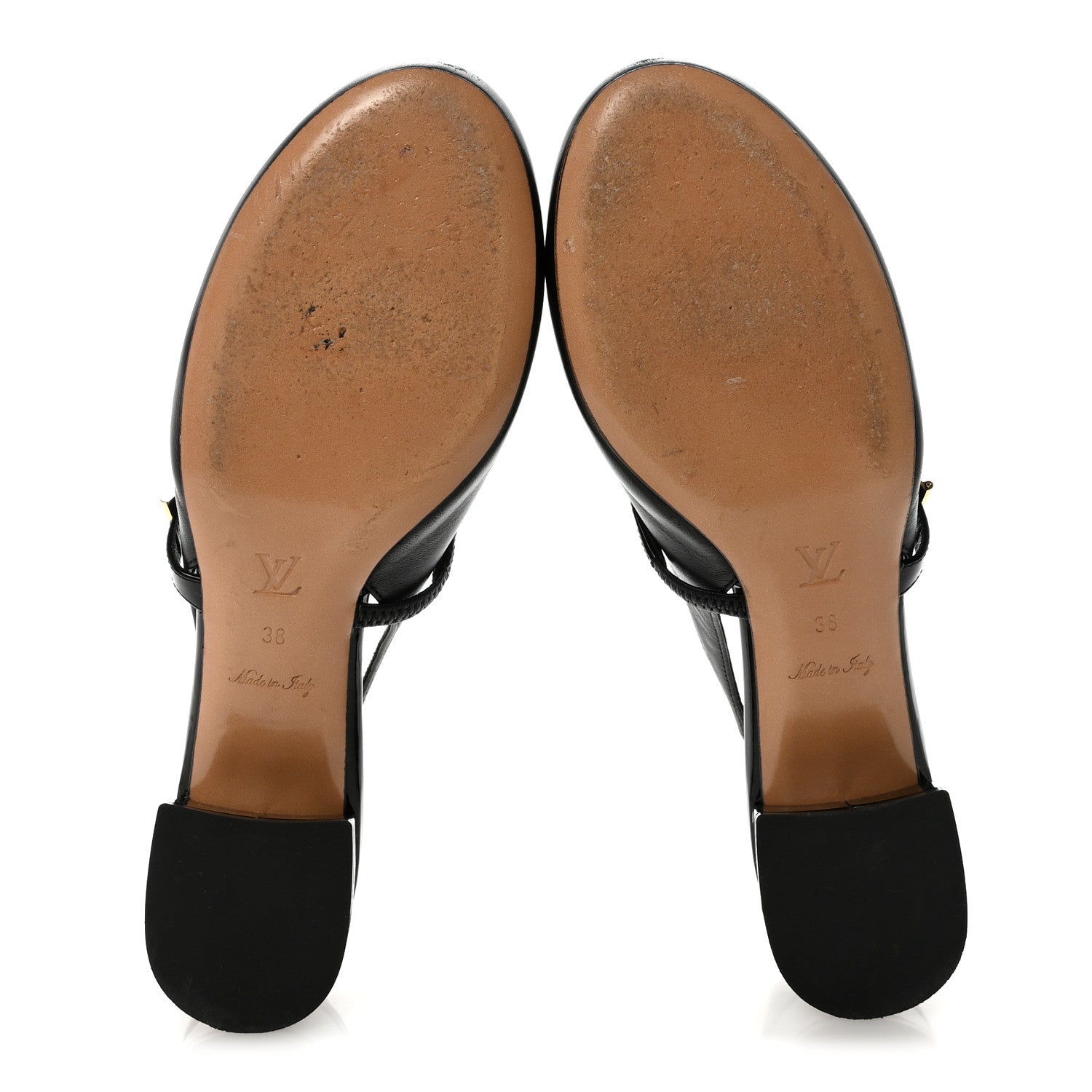 Louis Vuitton Lambskin Patent Romy Slingback Pumps 38 Black 6 of 9