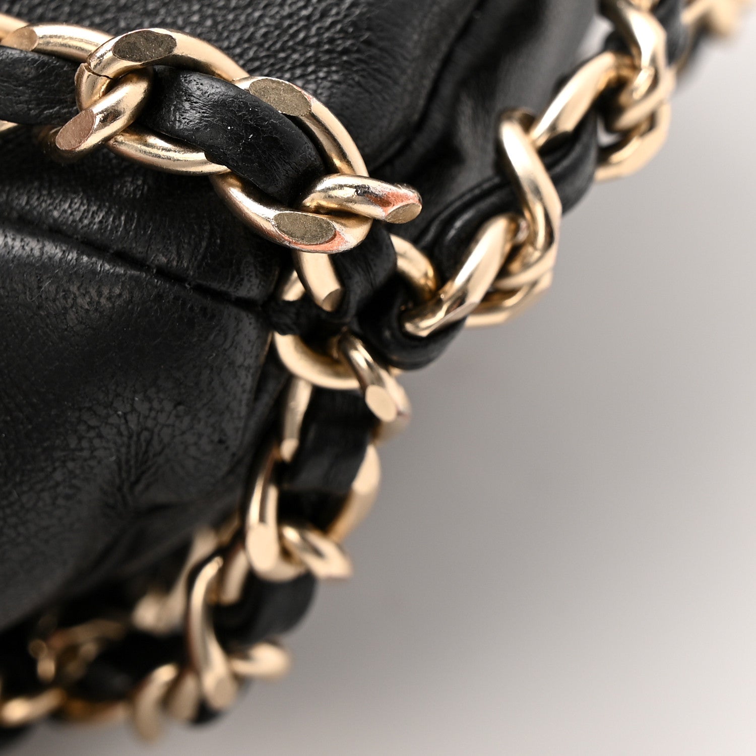 Chanel Lambskin Bucket Chain Drawstring Bag Black 12 of 13