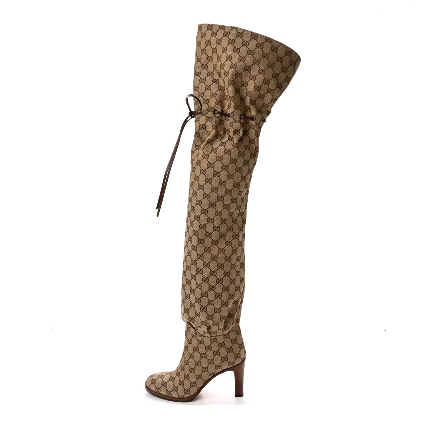 Monogram Over the Knee Boots 39 Beige Ebony