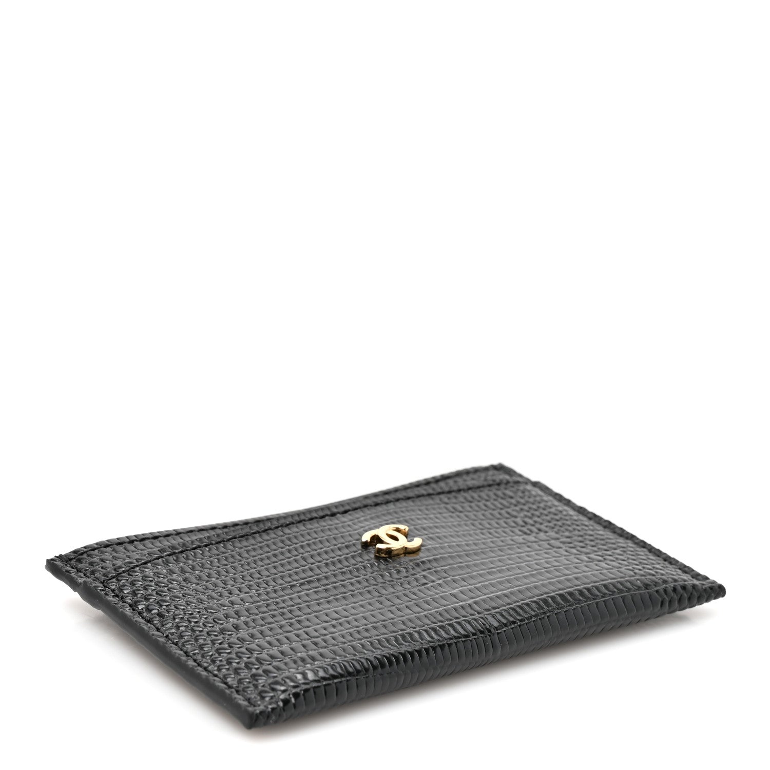 Chanel Calfskin Lizard Embossed Crococo Card Holder Black 4 of 8