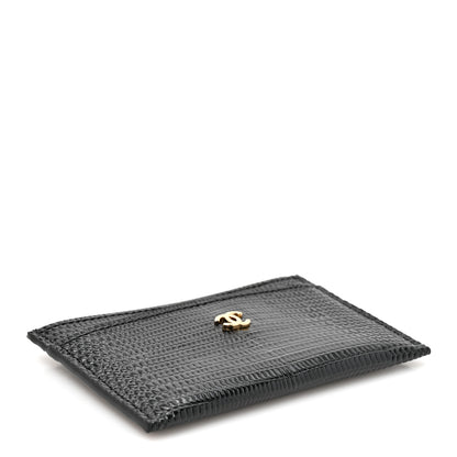 Chanel Calfskin Lizard Embossed Crococo Card Holder Black 4 of 8