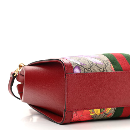 Gucci GG Supreme Monogram Flora Web Small Ophidia Tote Bag Red 8 of 9