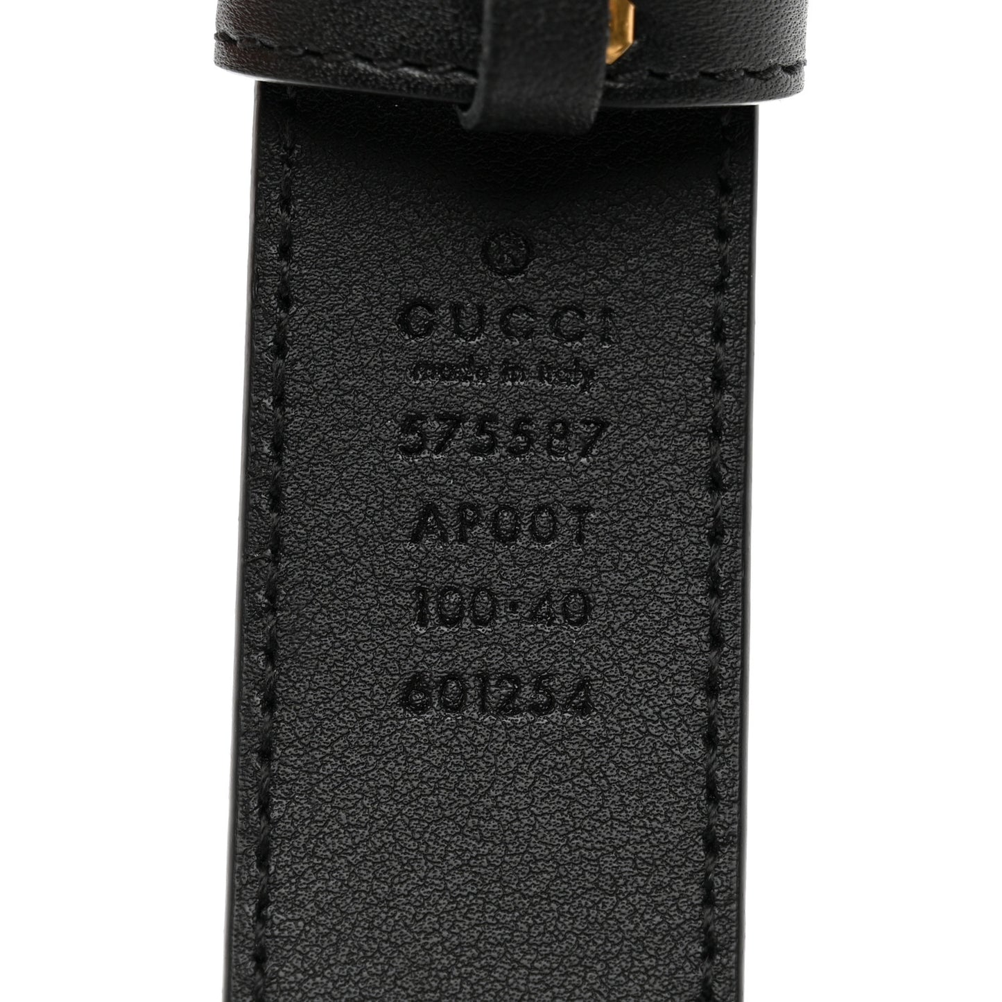 Calfskin Framed Double G Belt 100 40 Black