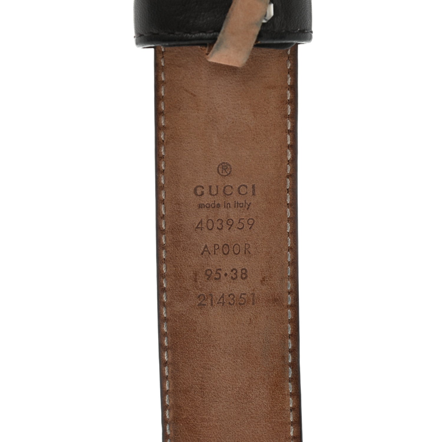 Gucci Calfskin Interlocking G Belt 95 38 Dark Brown 3 of 5