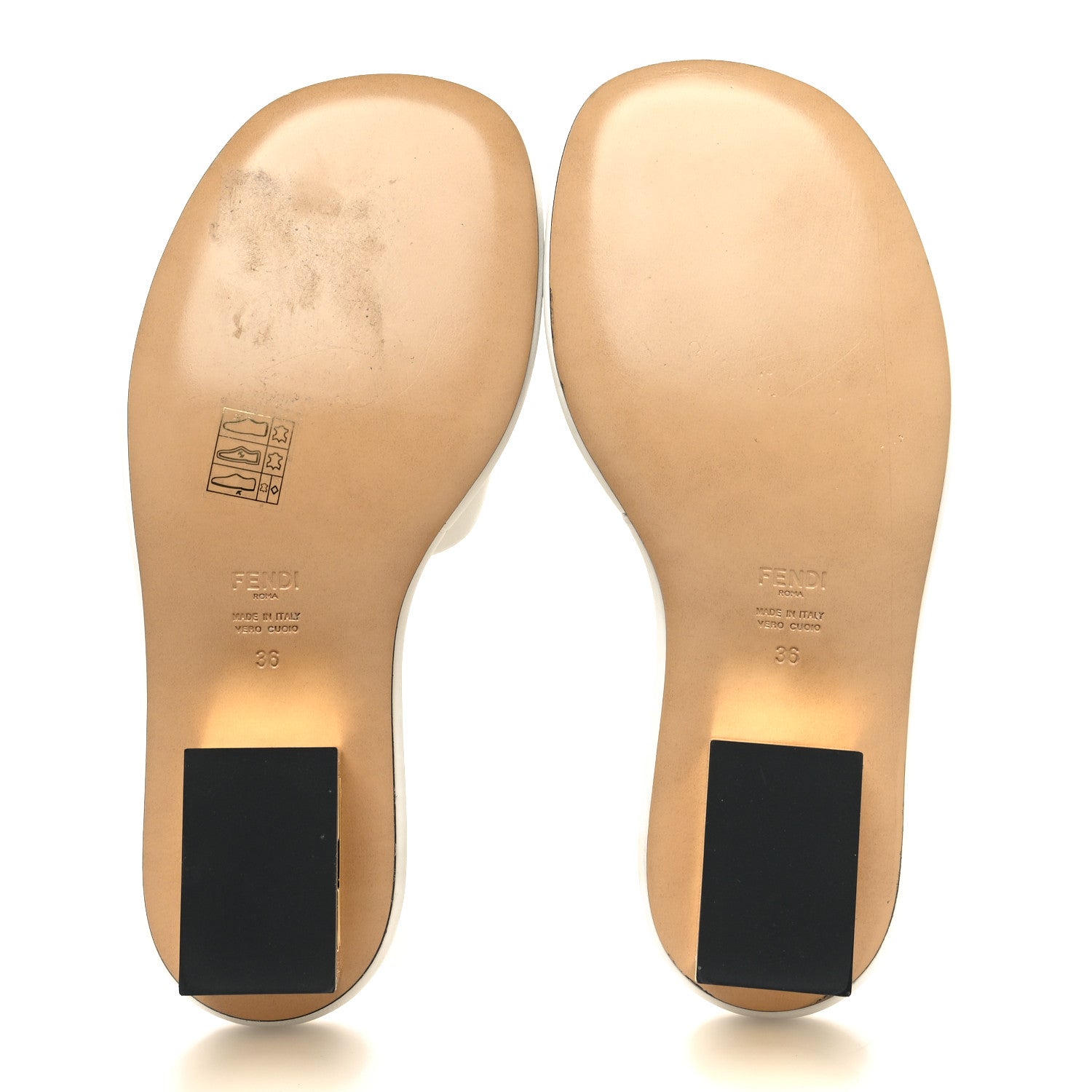 Fendi Nappa Baguette 60mm Slide Sandals 36 White 5 of 8