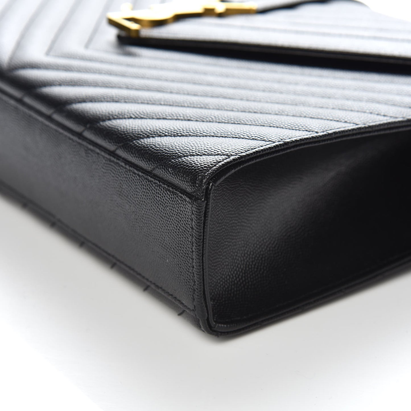 Grain De Poudre Matelasse Chevron Large Monogram Satchel Black