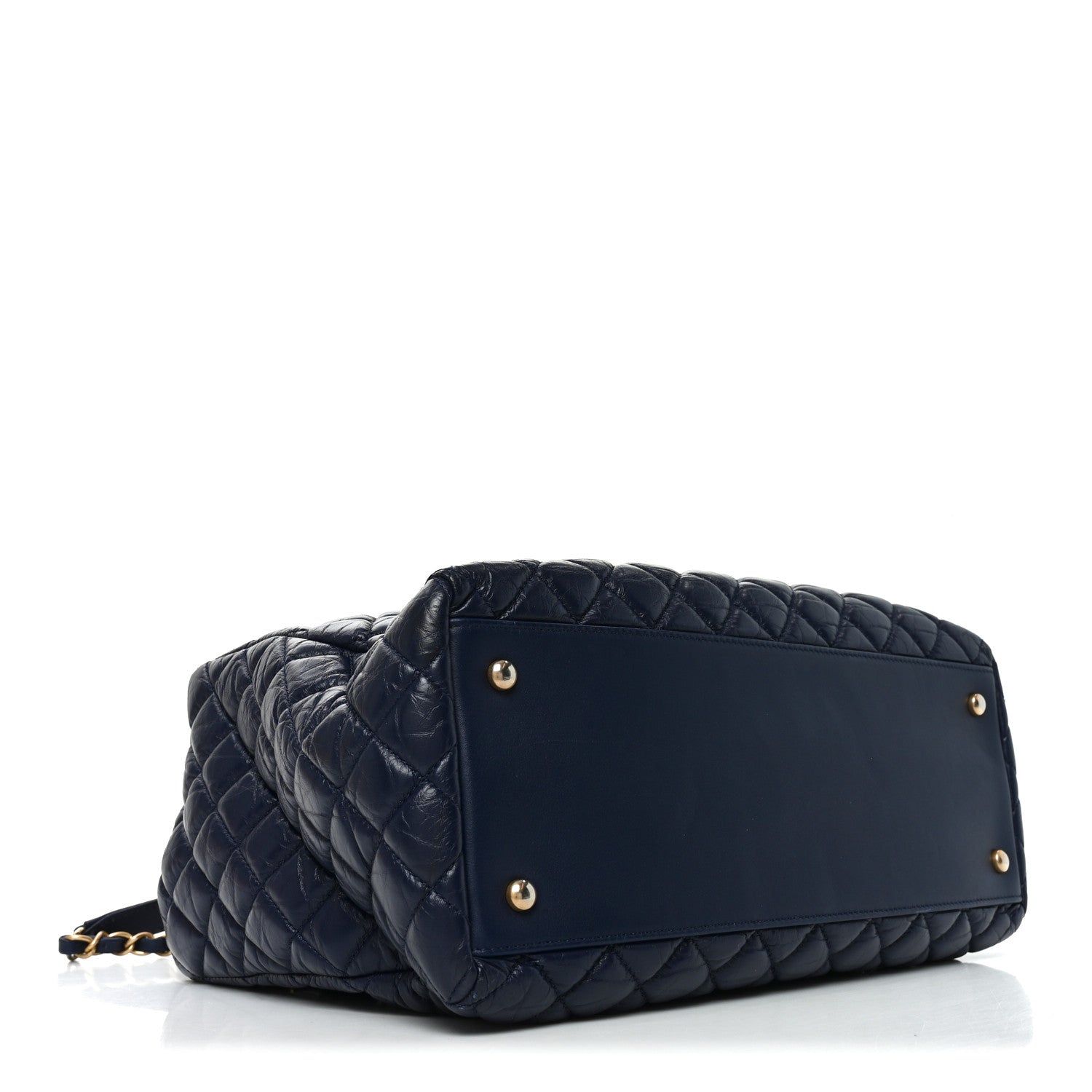 Chanel Aged Calfskin Quilted Medium Coco Handle Shopping Tote Navy 4 of 10