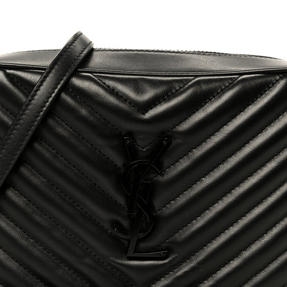 Saint Laurent Calfskin Matelasse Monogram Monochrome Lou Camera Bag Black 8 of 11