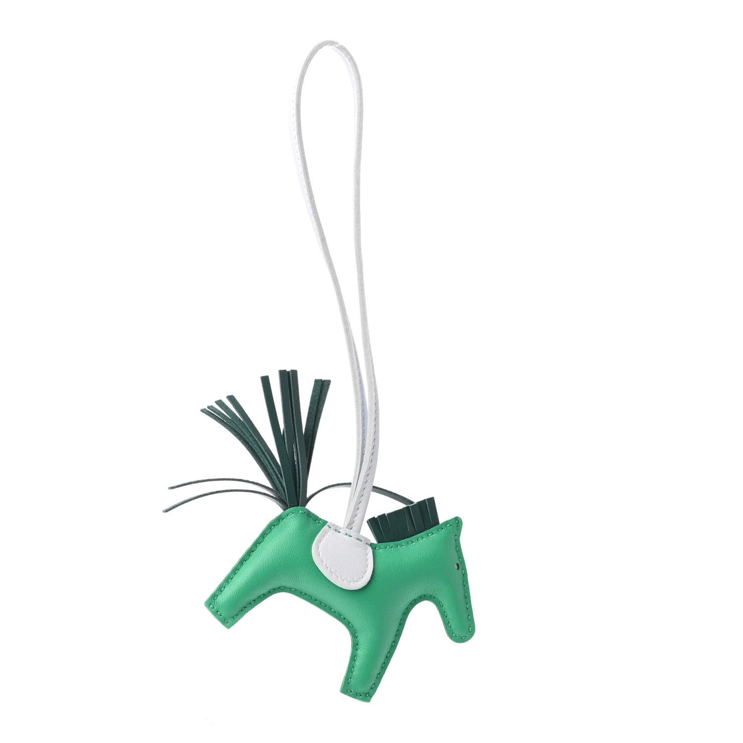 Milo Lambskin Grigri Rodeo Horse Bag Charm PM Menthe Malachite Brume