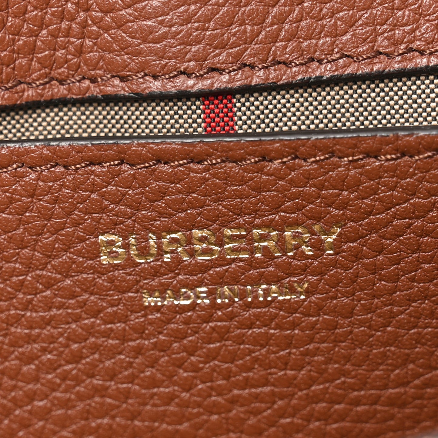 Grainy Calfskin Vintage Check Note Crossbody Bag Malt Brown