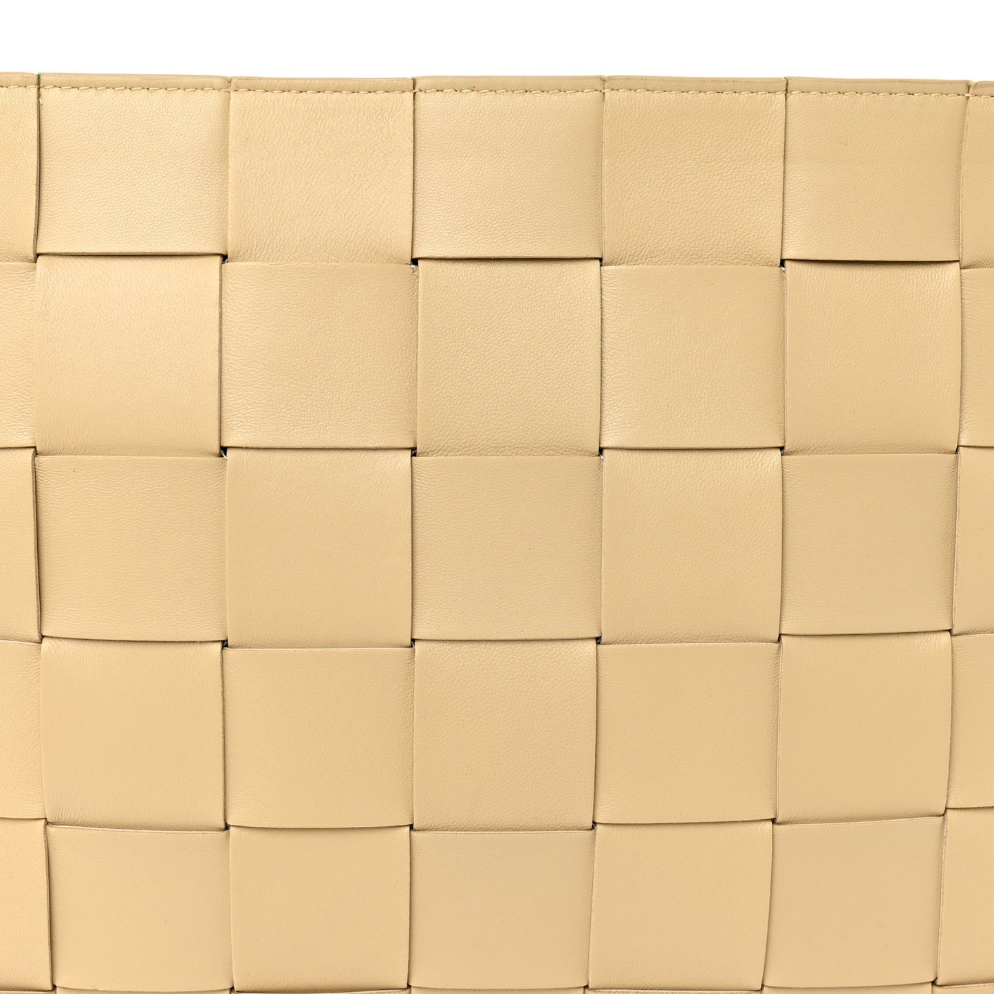 Nappa Maxi Intrecciato Large Cassette Flat Zip Pouch Porridge