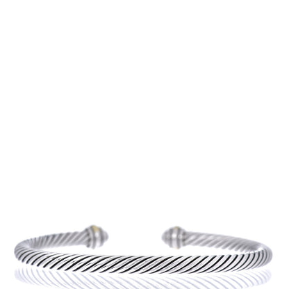 David Yurman Sterling Silver 18K Yellow Gold 4mm Cable Classics Bracelet 3 of 4