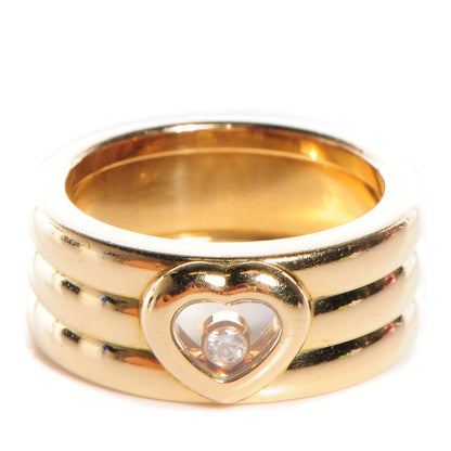 Chopard 18k Yellow Gold 10mm Happy Diamonds Heart Ring 6.75 1 of 4