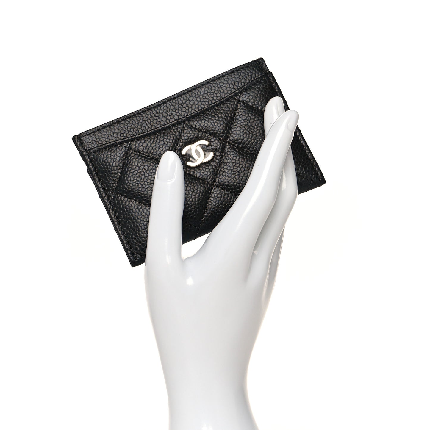 Caviar Quilted Card Holder Black