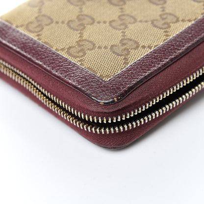 Gucci Monogram Zip Around Wallet Burgundy 14 of 15