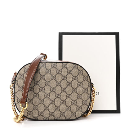 Gucci GG Supreme Monogram Cuoio Toscano Mini Chain Shoulder Bag Beige Ebony Cuir 11 of 11