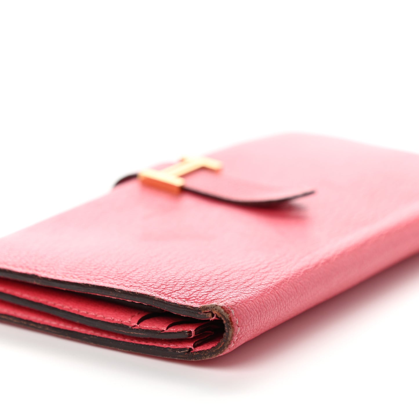 Chevre Mysore Bearn Gusset Wallet Rose Azalee