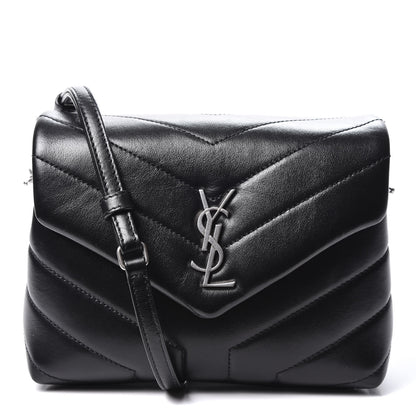 Saint Laurent Calfskin Y Quilted Monogram Toy Loulou Crossbody Bag Black 1 of 11