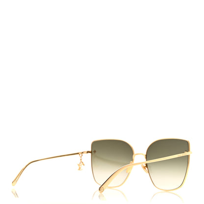 Louis Vuitton Metal LV Charm Cat Eye Sunglasses Z1720U Gold 3 of 8