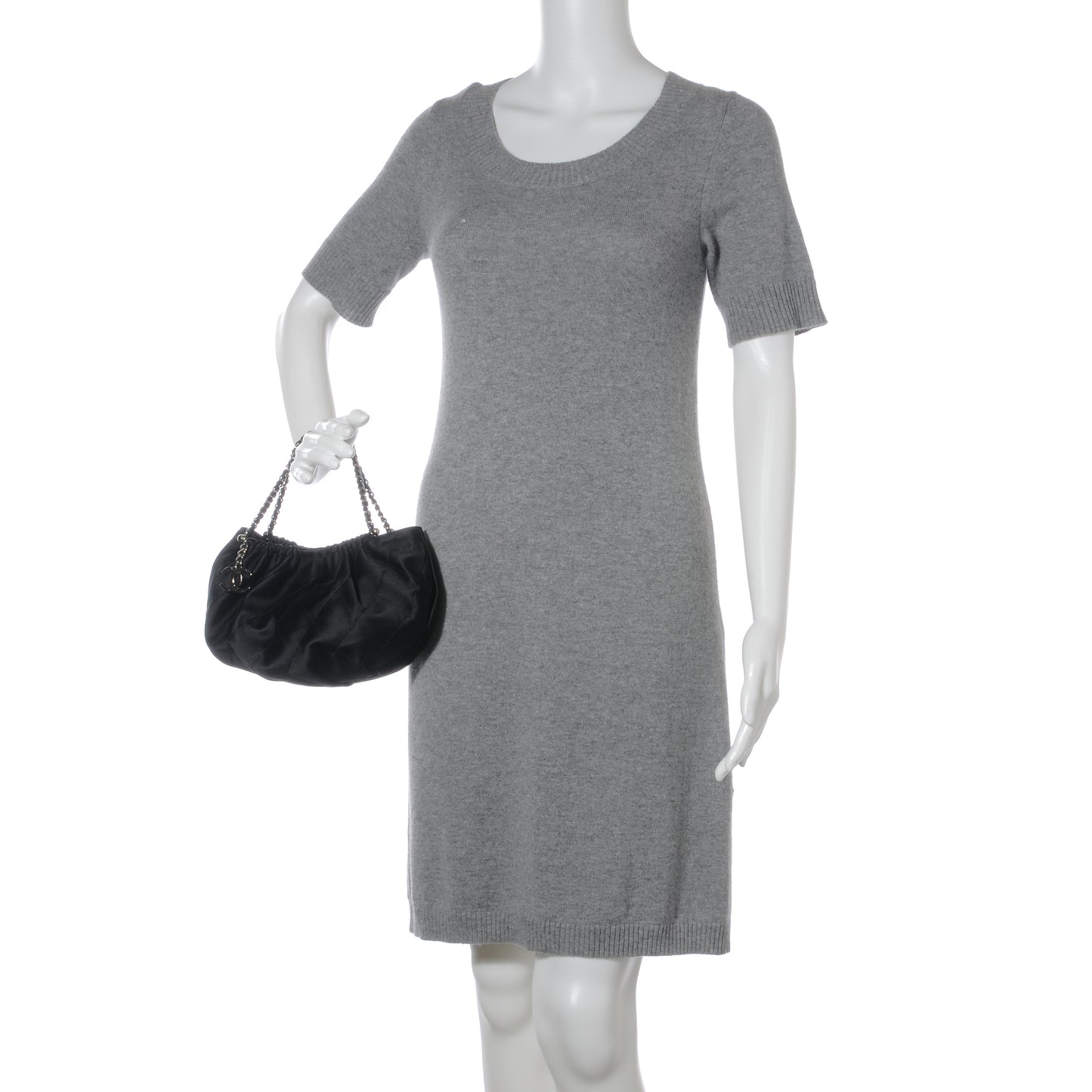 Satin Croissant Bag Black