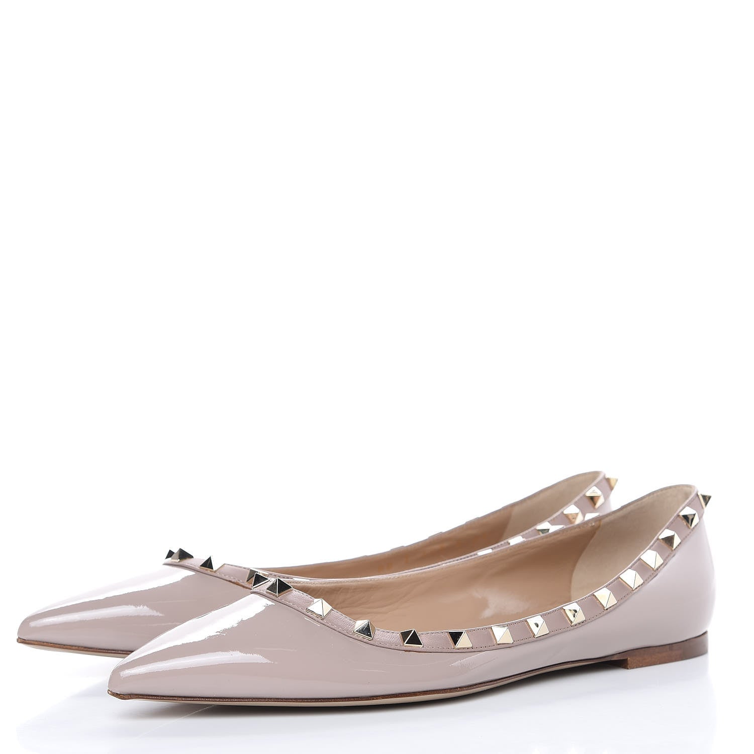 Valentino Garavani Patent Rockstud Ballerina Flats 41 Poudre 3 of 9