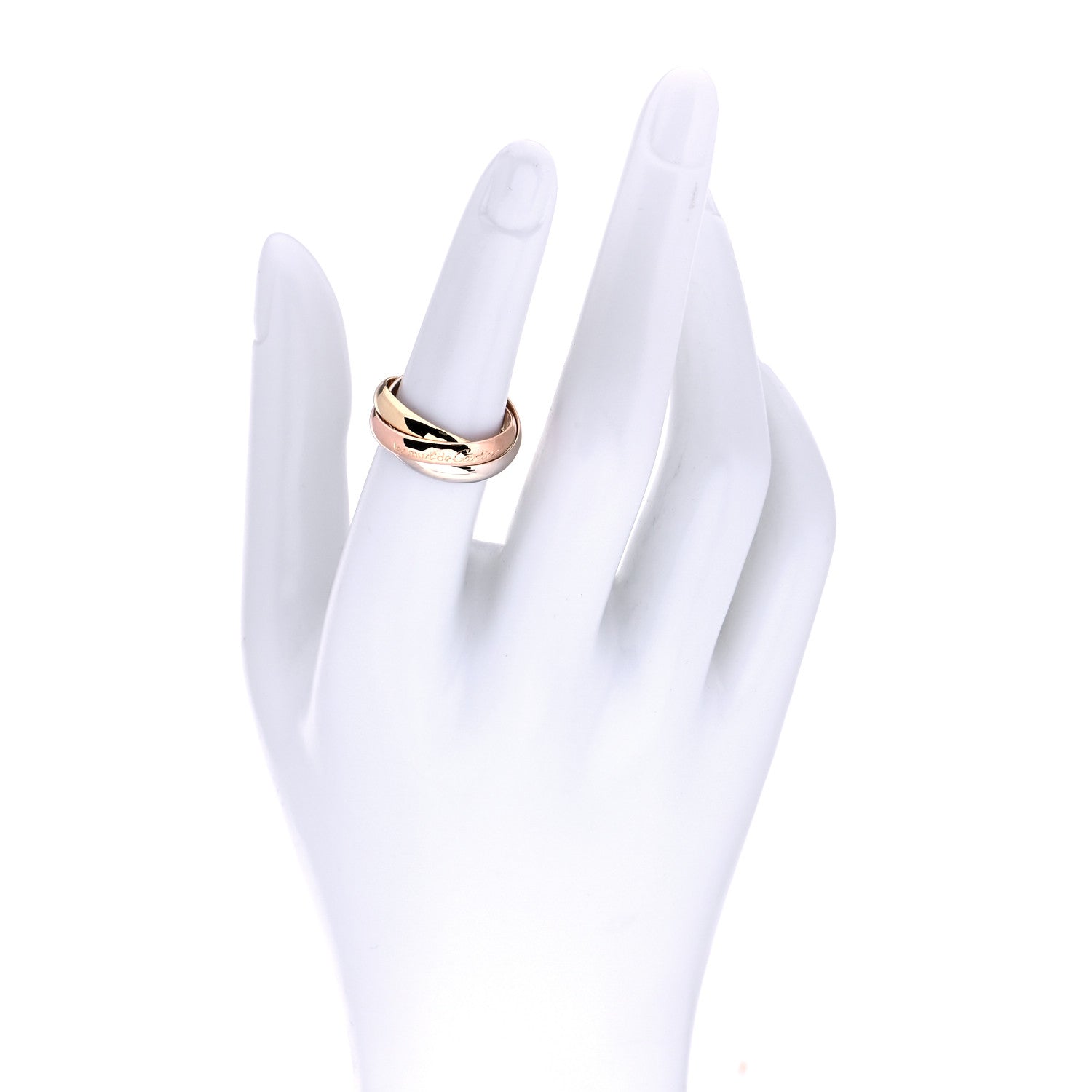 Cartier 18K Pink Yellow White Gold Classic Les Must De Cartier Trinity Ring 52 6 2 of 5