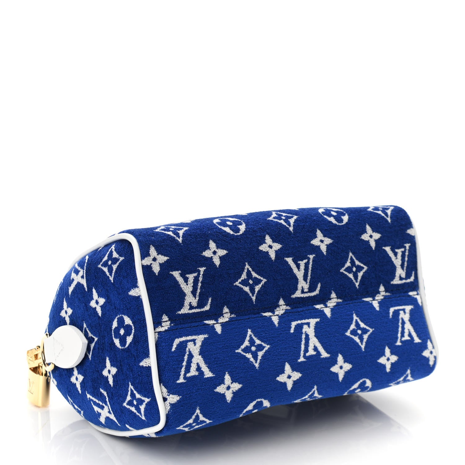 Louis Vuitton Jacquard Velvet Monogram LV Match Speedy Bandouliere 20 Blue 4 of 9