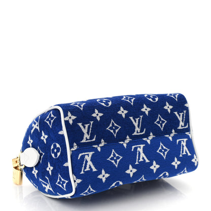 Louis Vuitton Jacquard Velvet Monogram LV Match Speedy Bandouliere 20 Blue 4 of 9