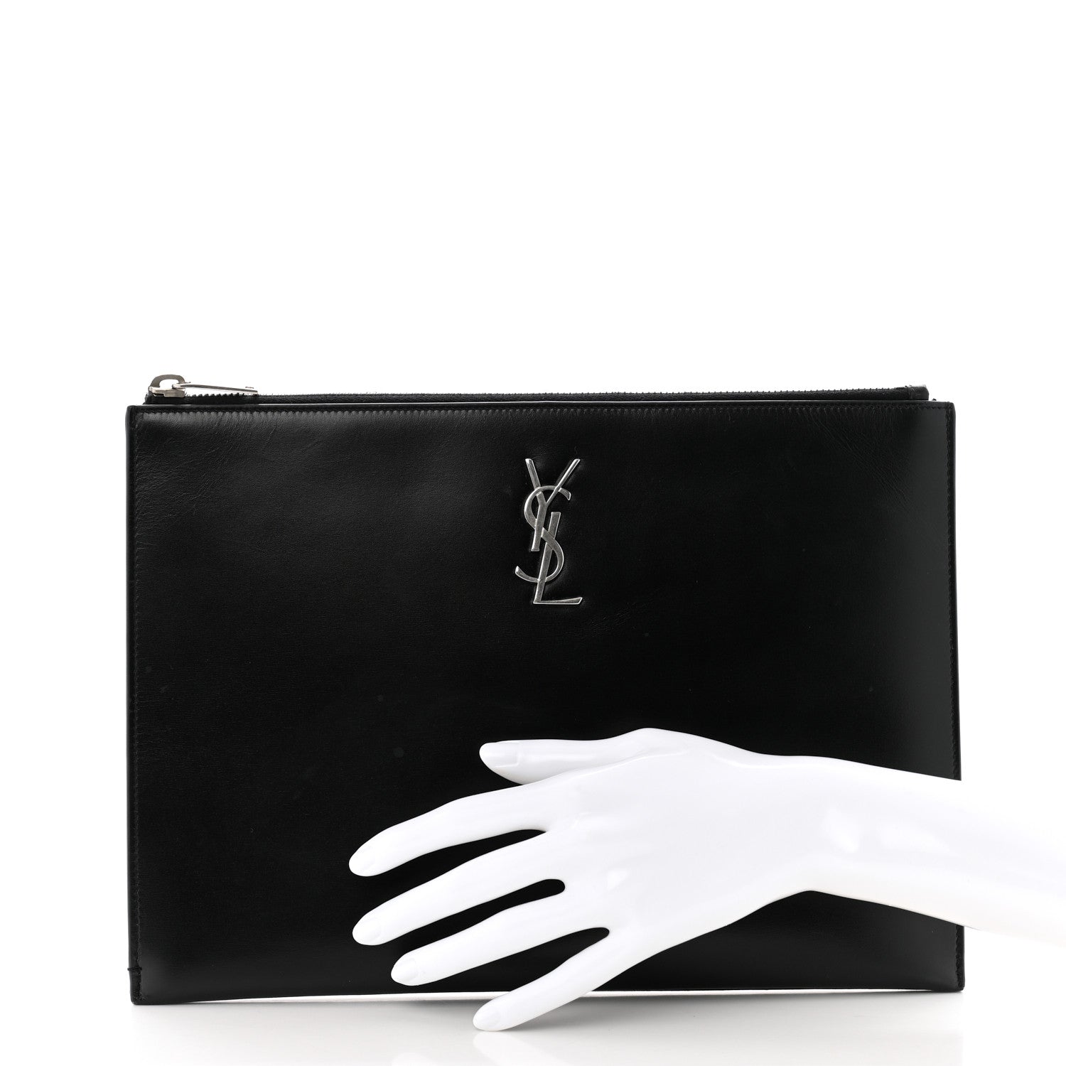 Saint Laurent Calfskin Monogram iPad Case Black 2 of 8