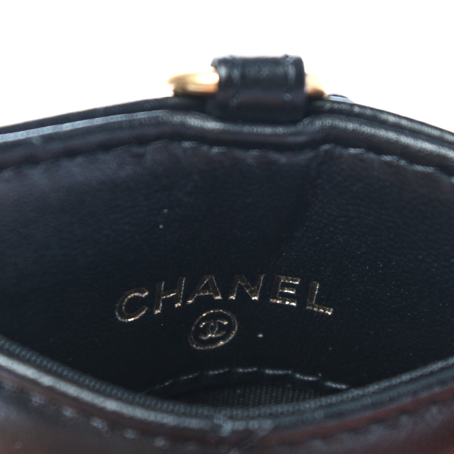 Pearl Lambskin Pearl Crown CC Wristlet Multi Pouches Black