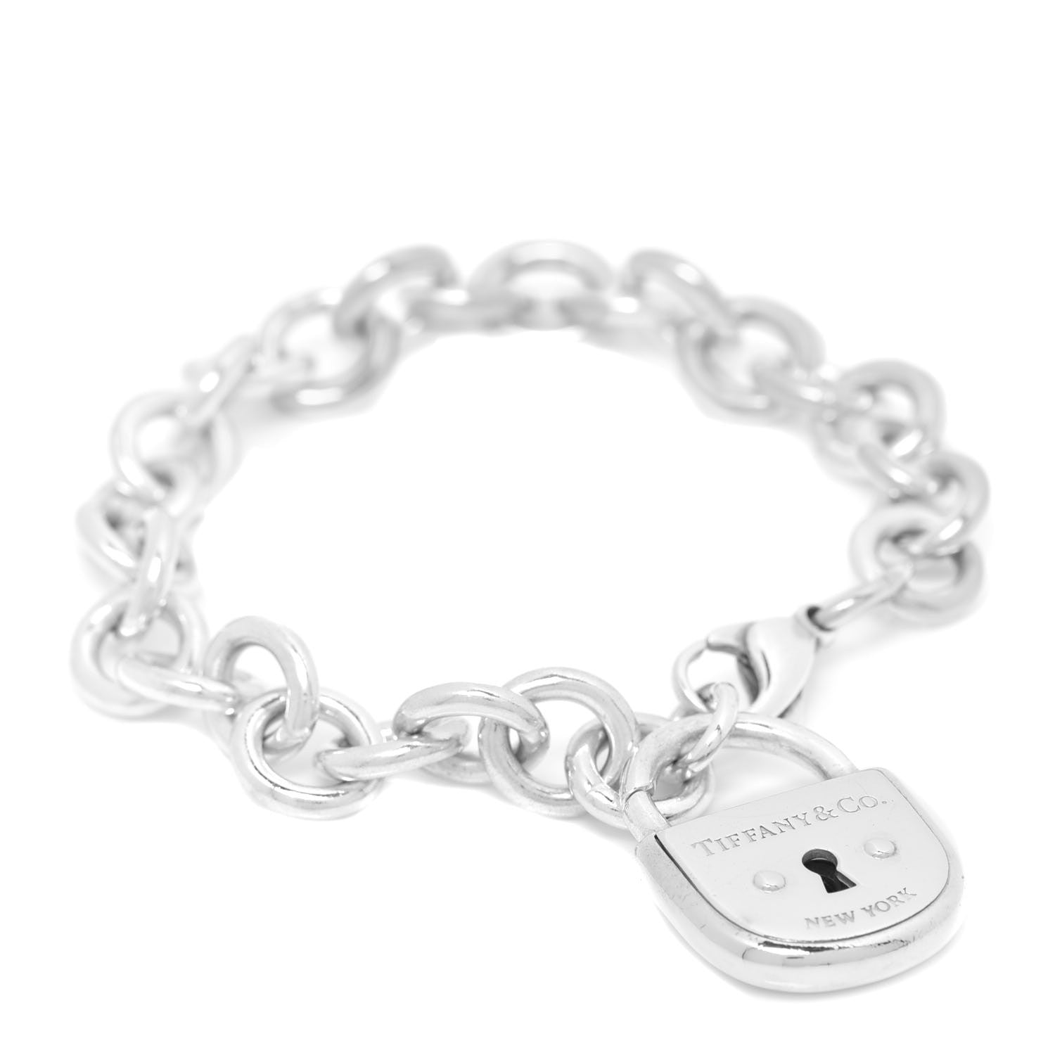 Tiffany Sterling Silver Lock Charm Bracelet 1 of 5