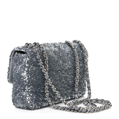 Chanel Sequin Mini Rectangular Flap Silver 3 of 11