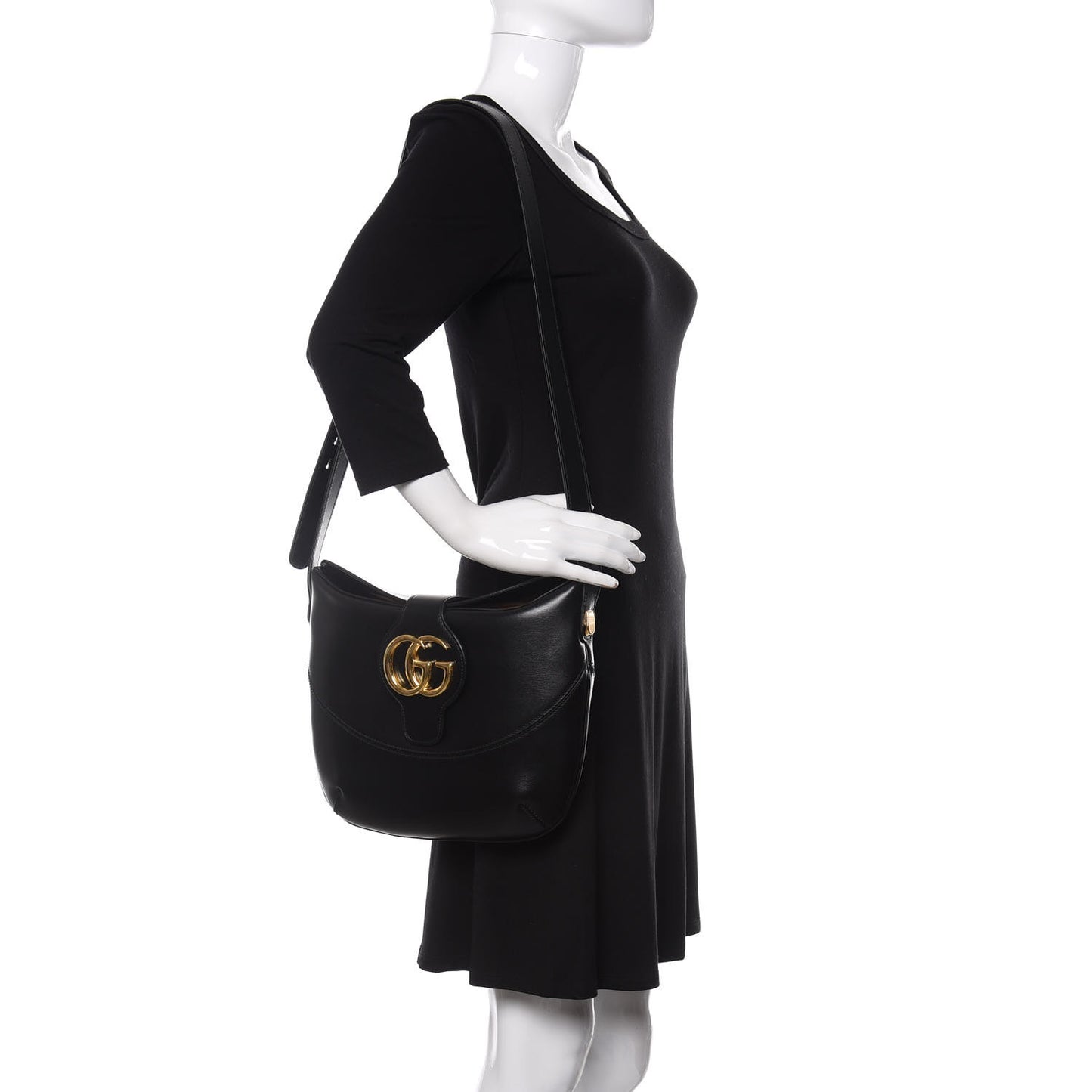 Calfskin Medium Arli Shoulder Bag Black