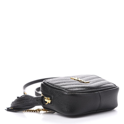 Saint Laurent Grain De Poudre Matelasse Monogram Baby Lou Camera Bag Black 4 of 12