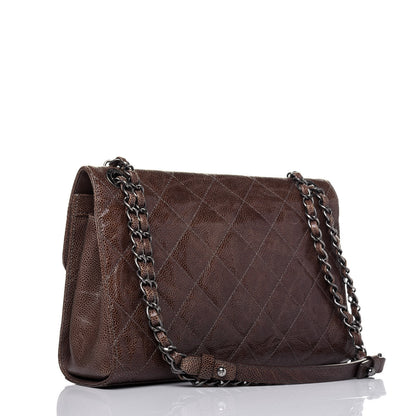 Chanel Crumpled Grained Calfskin Medium CC Crave Flap Brown 3 of 10