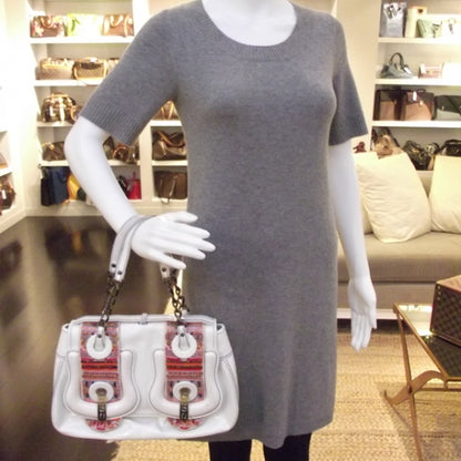 Fendi Patent Beaded B Bag White 2 of 11