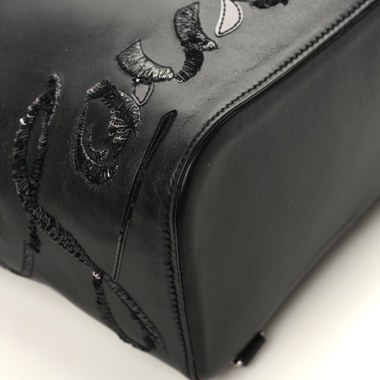 Christian Louboutin Calfskin Paris Marie Jane Logo Backpack Black 9 of 10