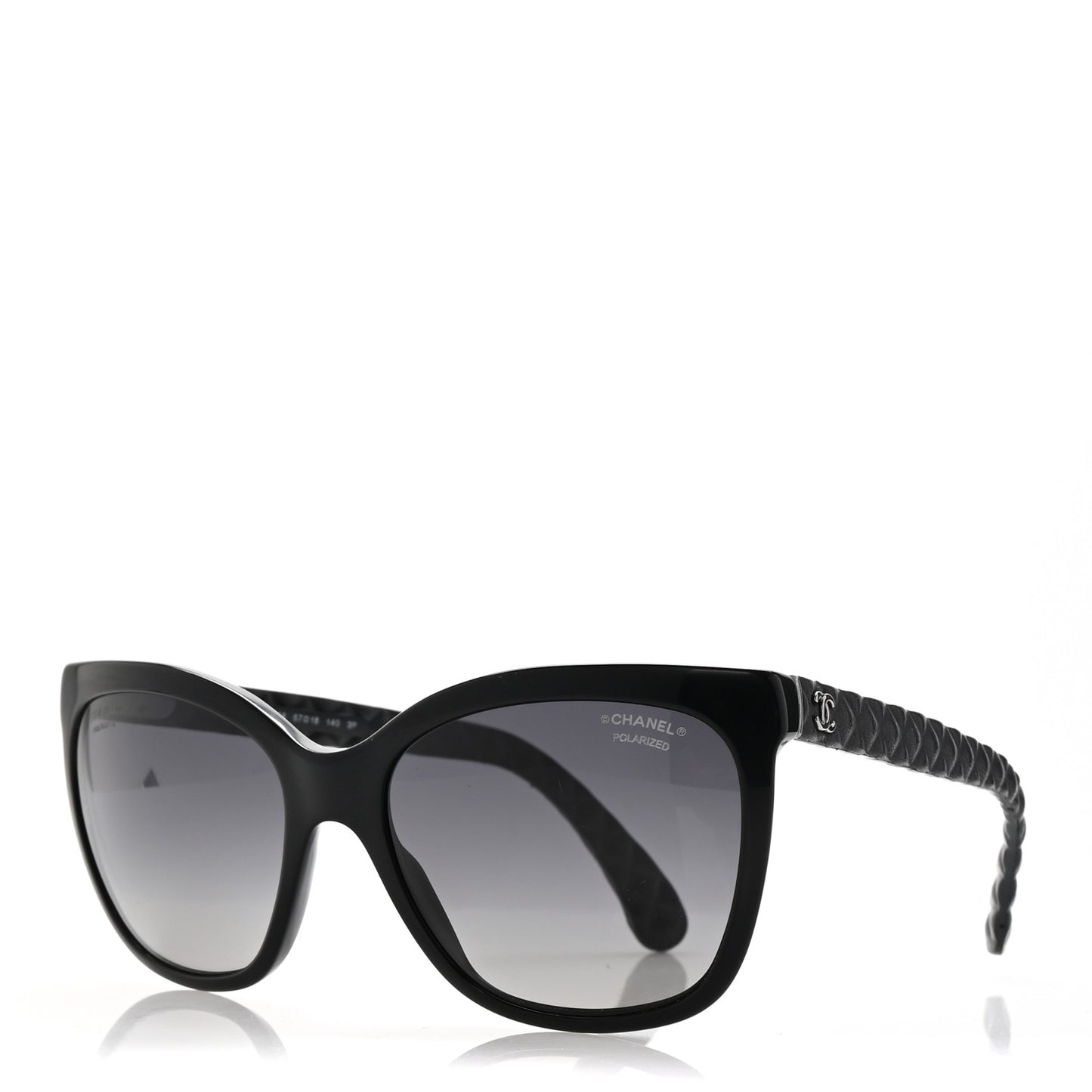 Acetate Quilted Polarized Butterfly CC Sunglasses 5288-Q Black