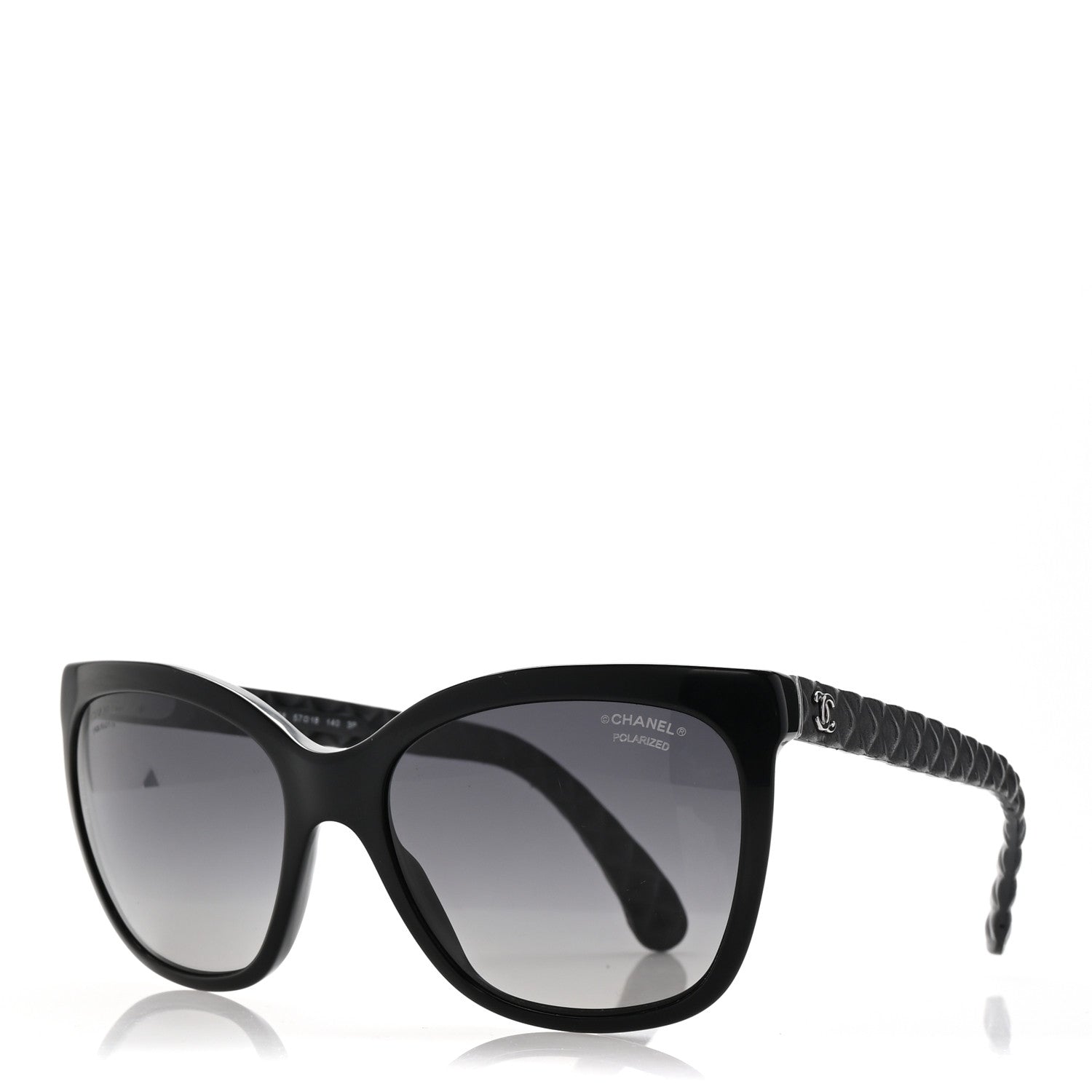 Chanel Acetate Quilted Polarized Butterfly CC Sunglasses 5288-Q Black 1 of 7