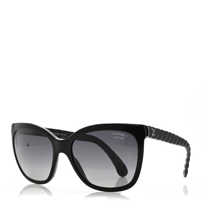 Chanel Acetate Quilted Polarized Butterfly CC Sunglasses 5288-Q Black 1 of 7