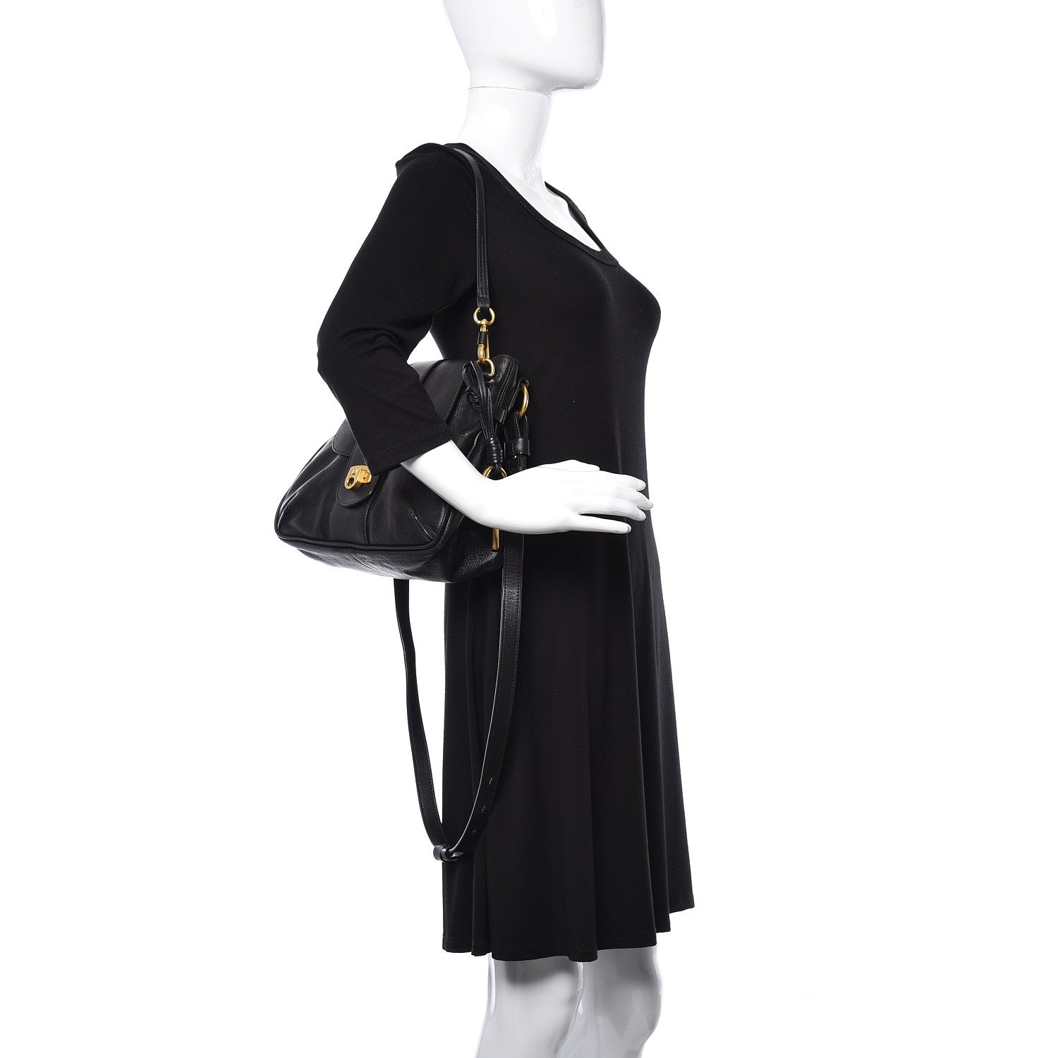 Chloe Grained Lambskin Calfskin Small Lexa Shoulder Bag Black 3 of 10