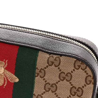 Gucci GG Supreme Monogram Web Small Webby Bee Shoulder Bag Dark Brown 12 of 13